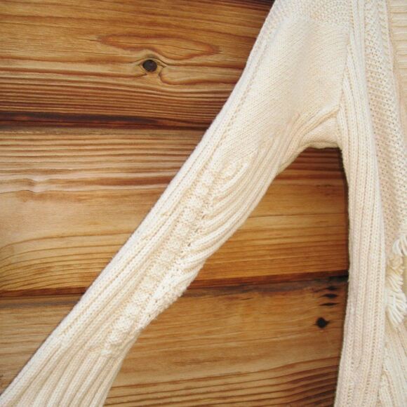 Anthropologie Rosie Neira Wool Cotton Fringe Cardigan Sweater - Picture 6 of 9